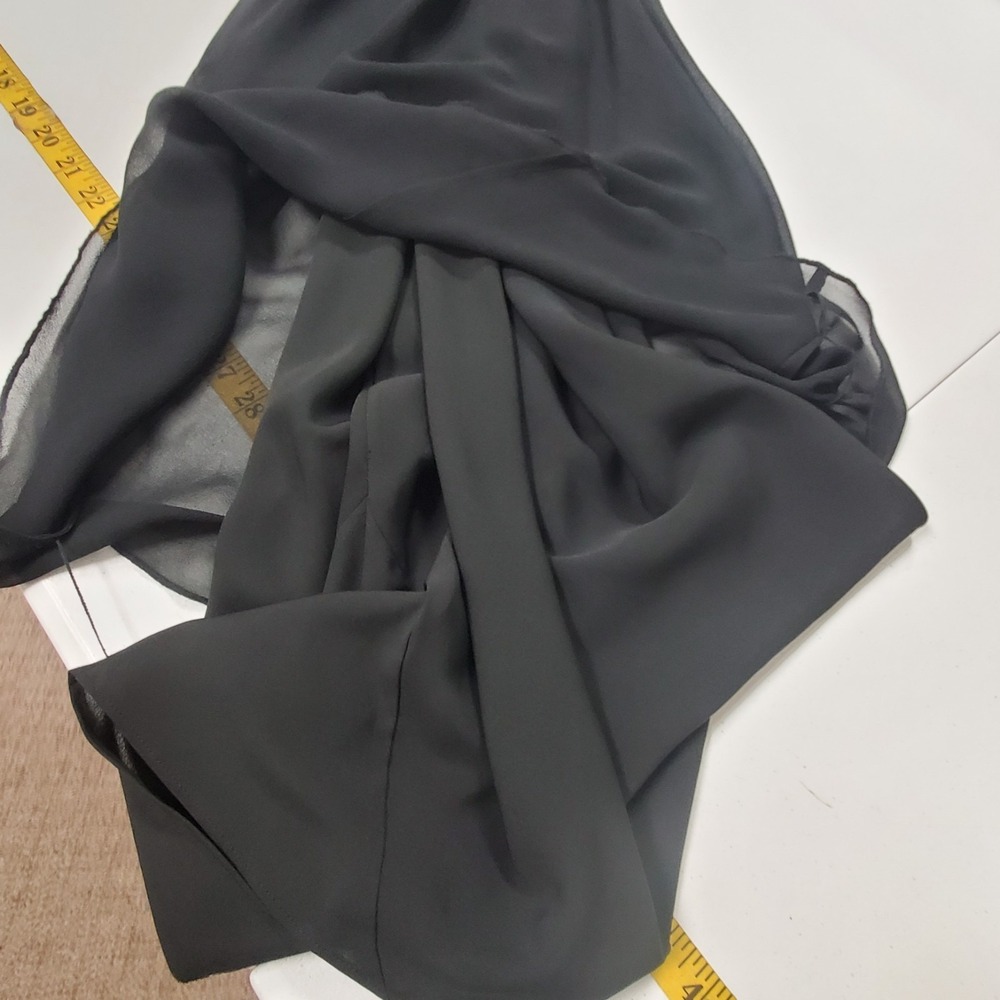 Banana Republic Black Silk Midi Dress 0 Cowl Neck 90s Minimalist Bias Cut Slip - Picture 8 of 11